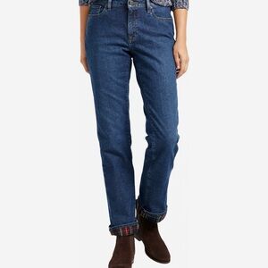 New L.L. Bean 1912 Mid-Rise Straight-Leg Lined Jeans
